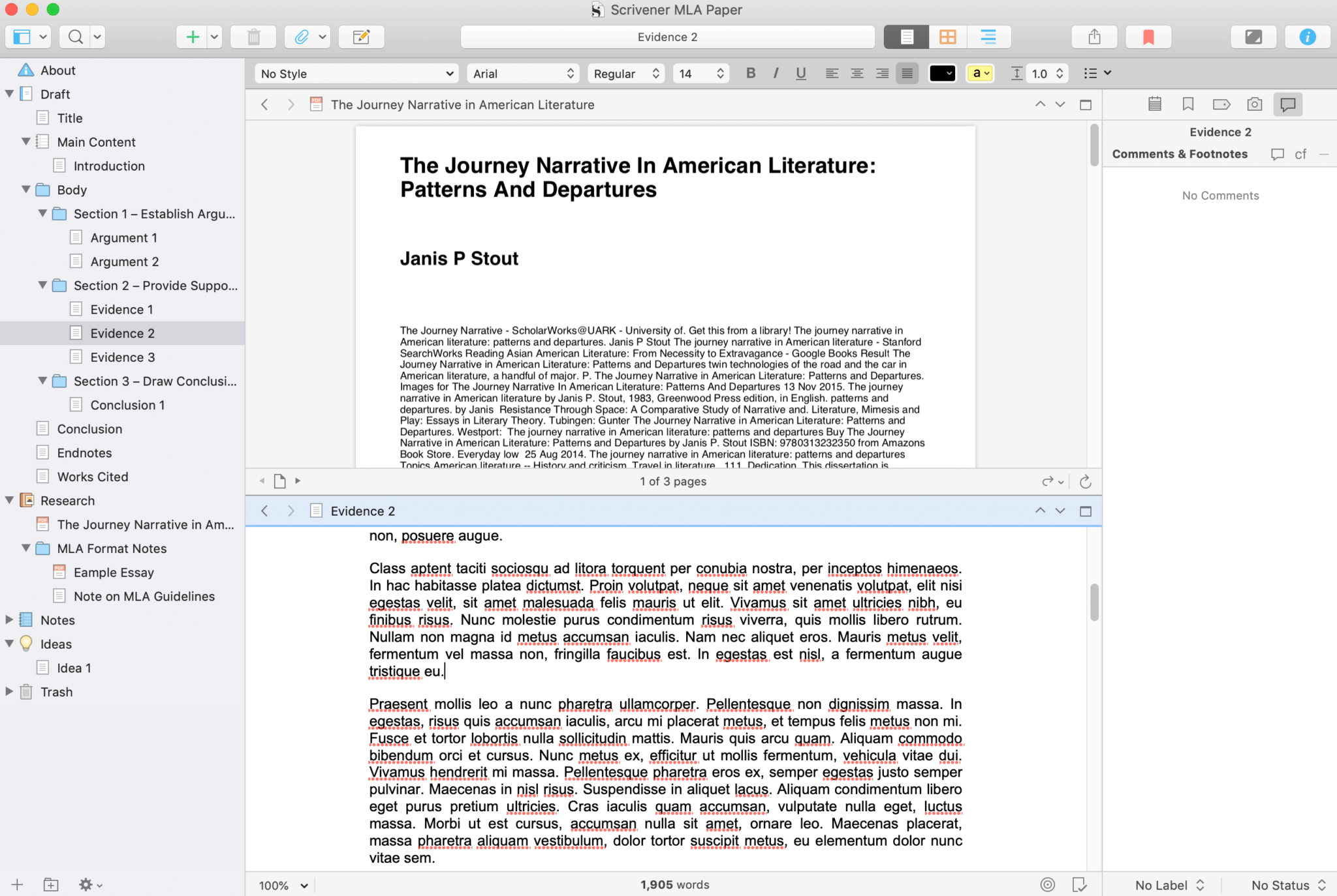 scrivener literature review