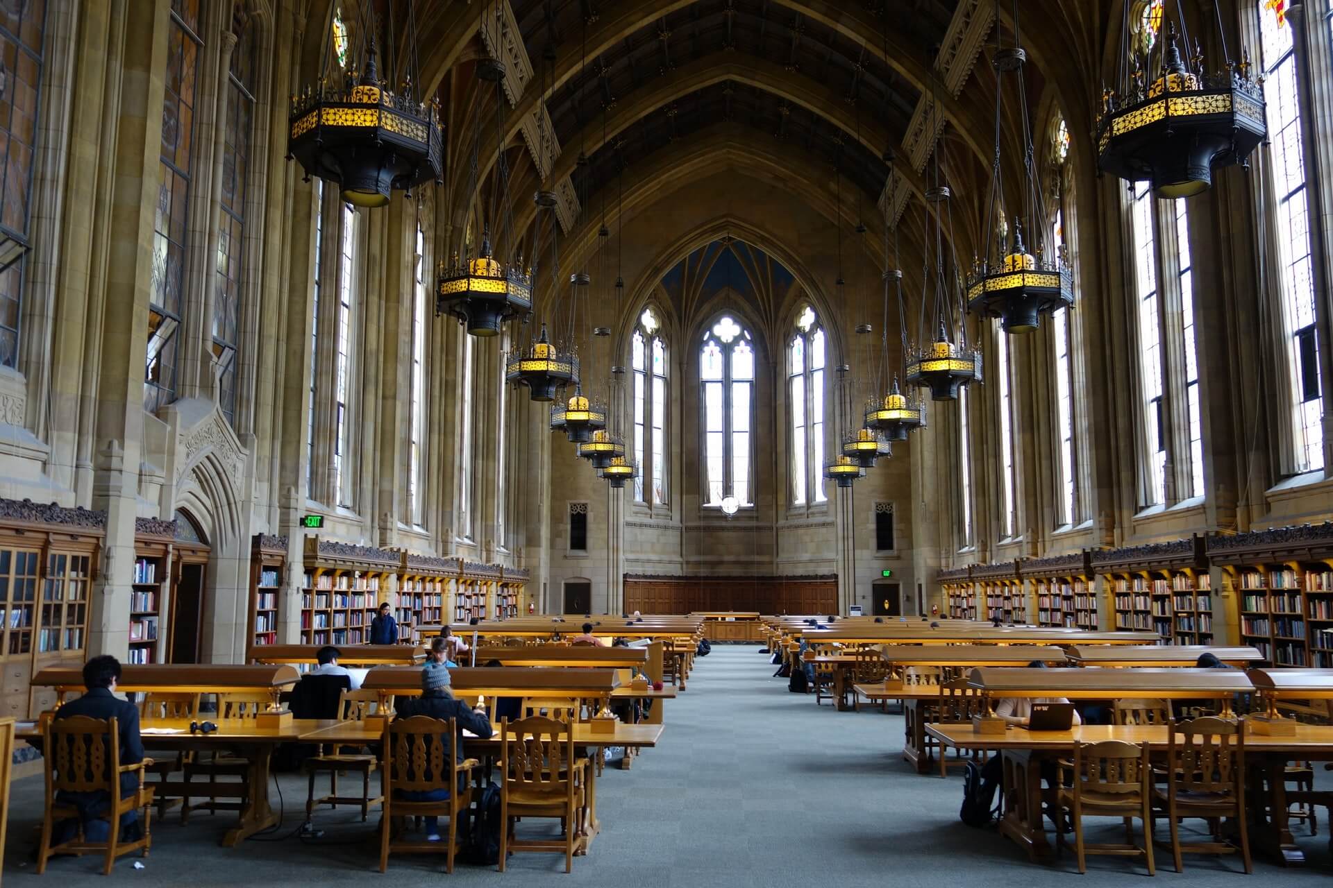 A university library.