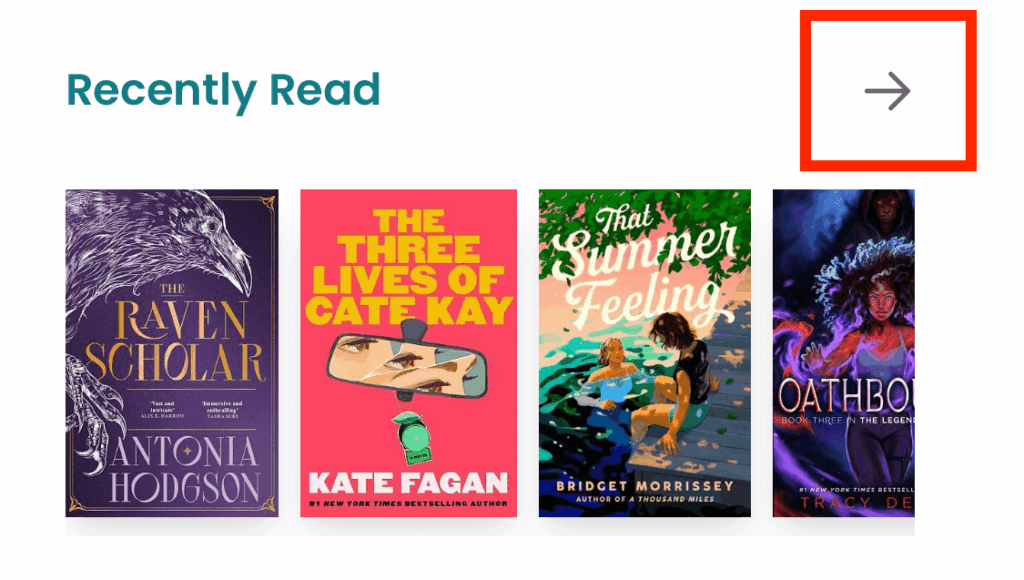 Viewing recently read books in StoryGraph.