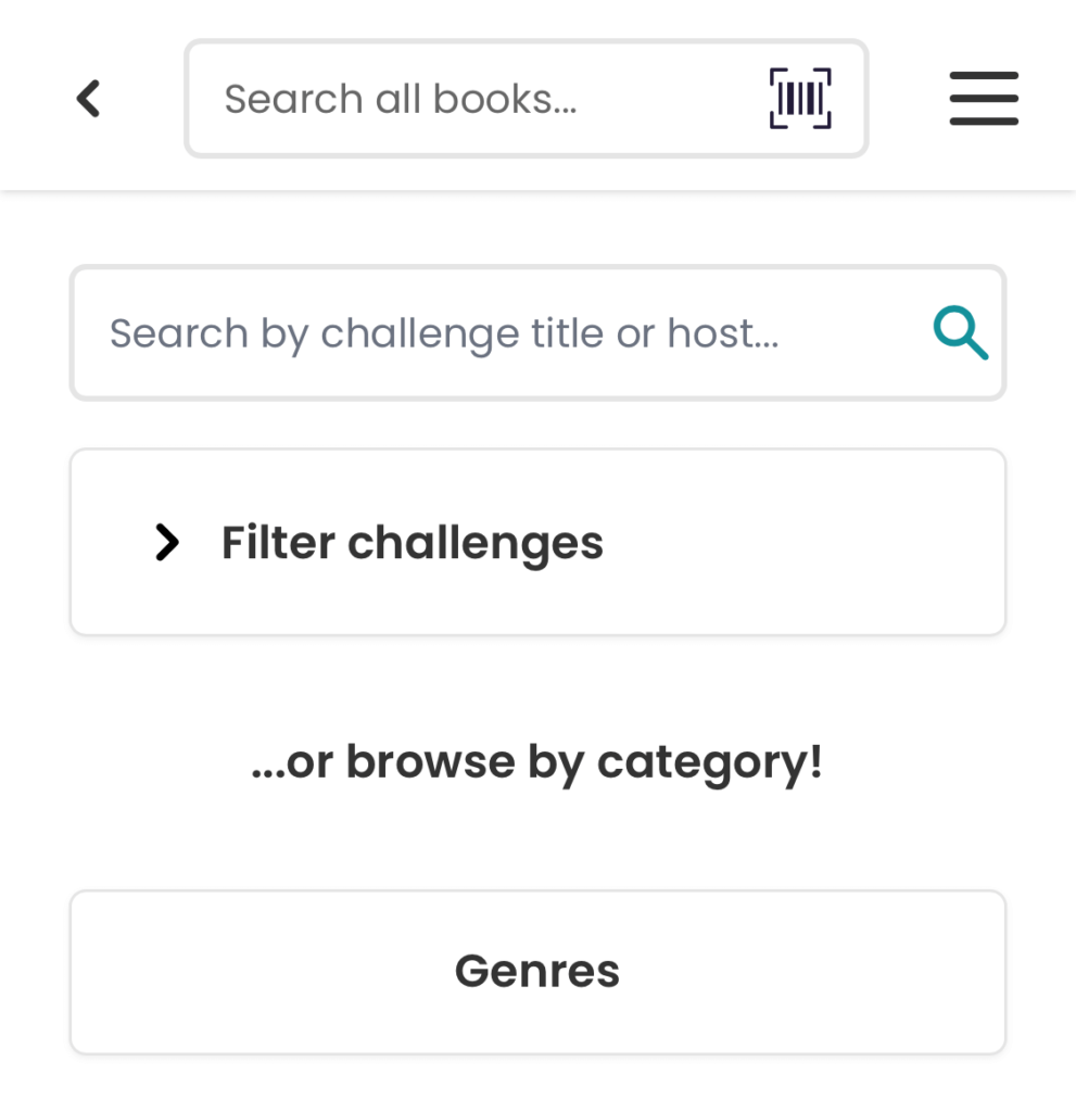 Search and filter reading challenges in StoryGraph